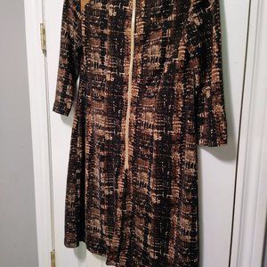 Laura Petite size 4 mini dress, multi brown in color